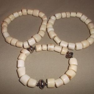 Silpada Set of 3 Bamboo Coral & Sterling Bracelets